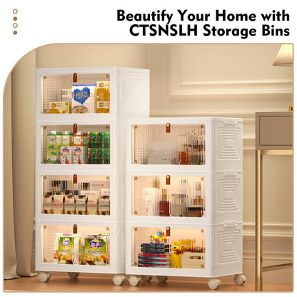 4-Tier Stackable Storage Bins with Lids