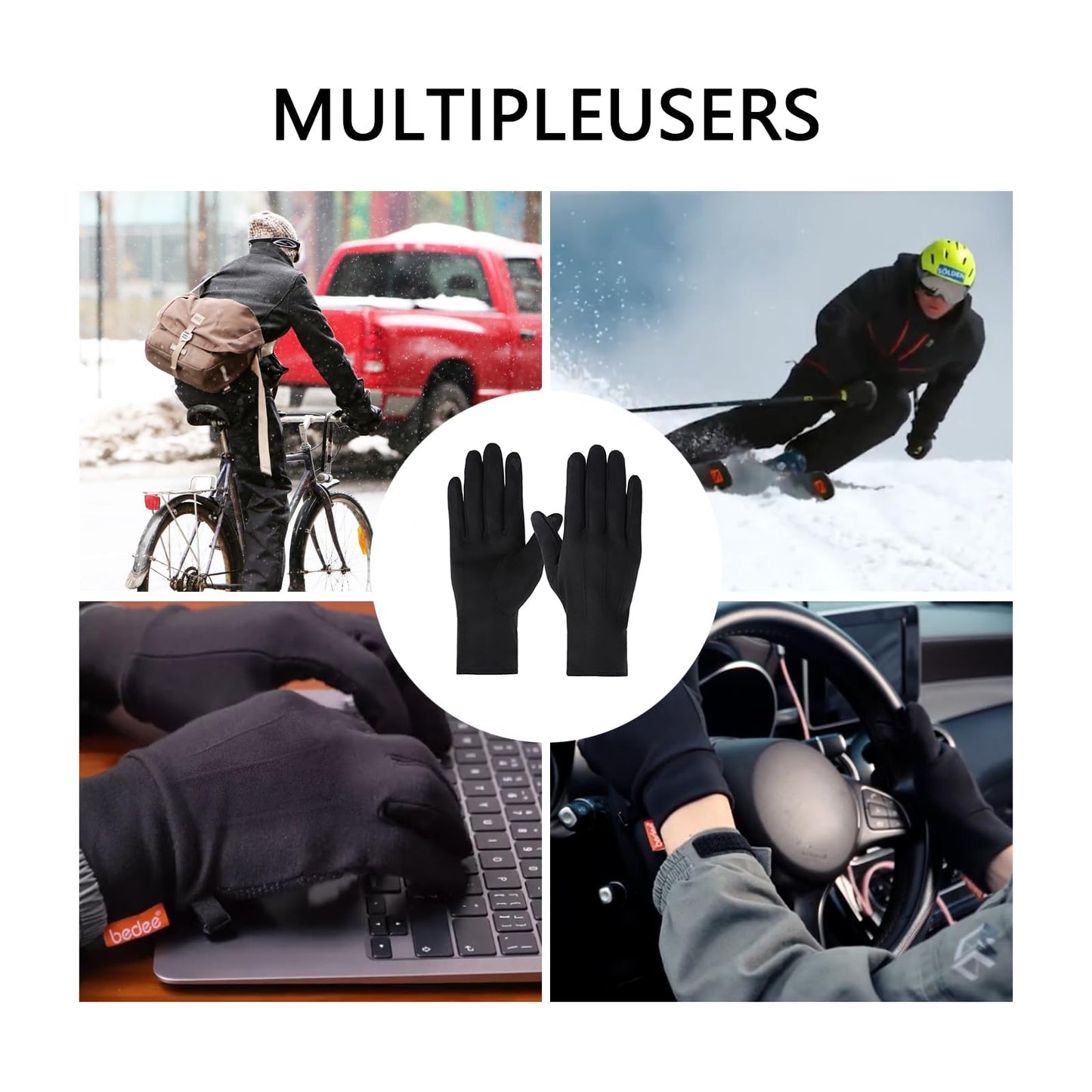 KOFOJN Winter Touch Screen Gloves - 2 Pairs