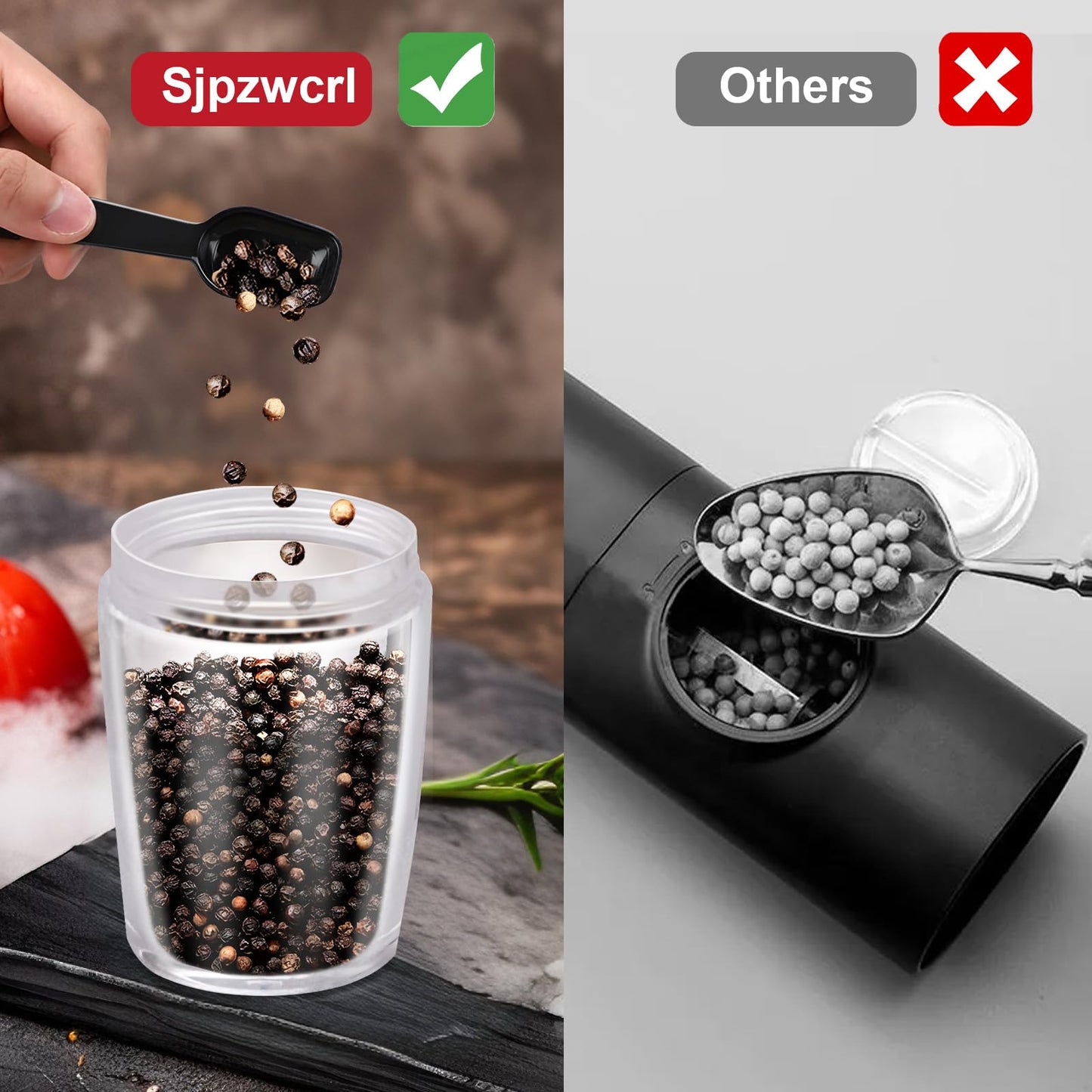 Electric Gravity Salt and Pepper Grinder Set