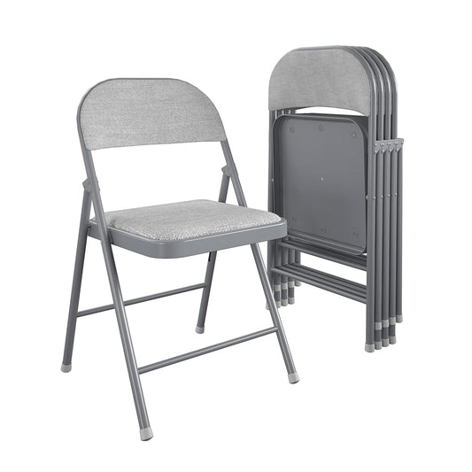 COSCO SmartFold® Fabric Folding Chair, 4-Pack, Gray