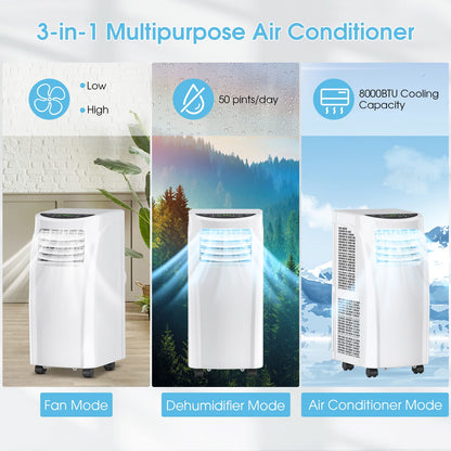 8000 BTU Air Conditioner with Remote Control
