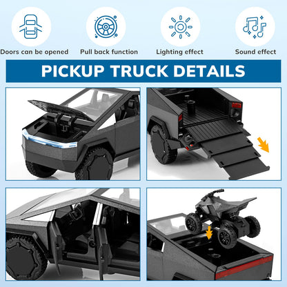Diecast Pickup Truck Toy with Lights and Sounds
