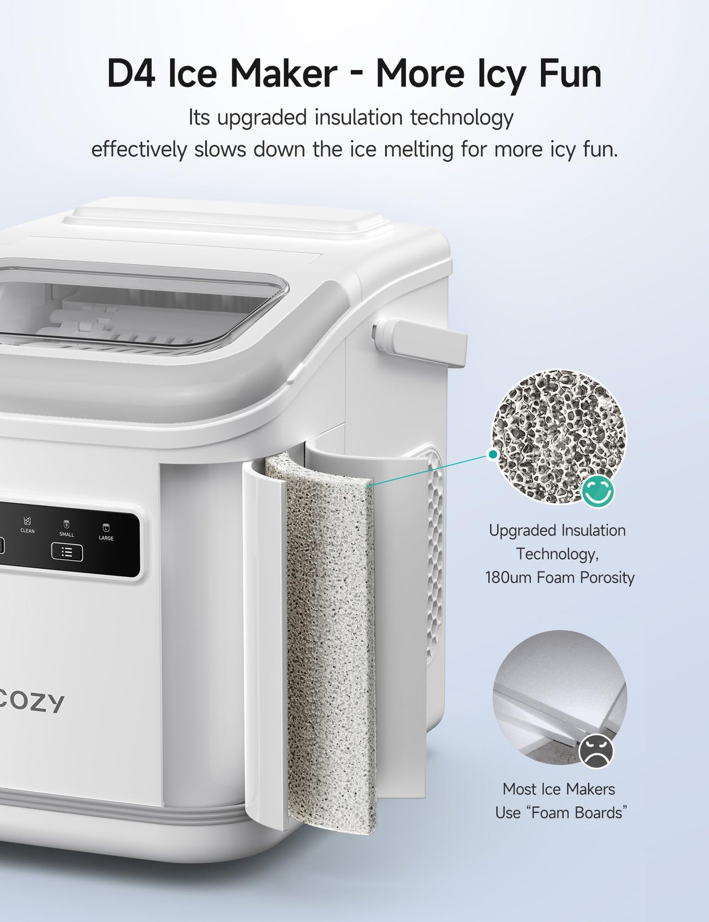HiCOZY Portable Ice Maker - 26 lbs/Day