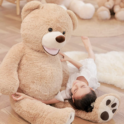 Poutmac Giant Teddy Bear 51 Inches Big Stuffed Animals Teddy Bear for Girlfriend Plush Toy Brown for Girls Boys Christmas Valentine's Day Birthday Wedding