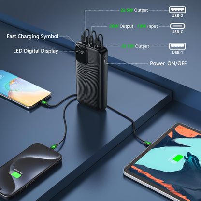 20000mAh Fast Charging Power Bank with LED Display