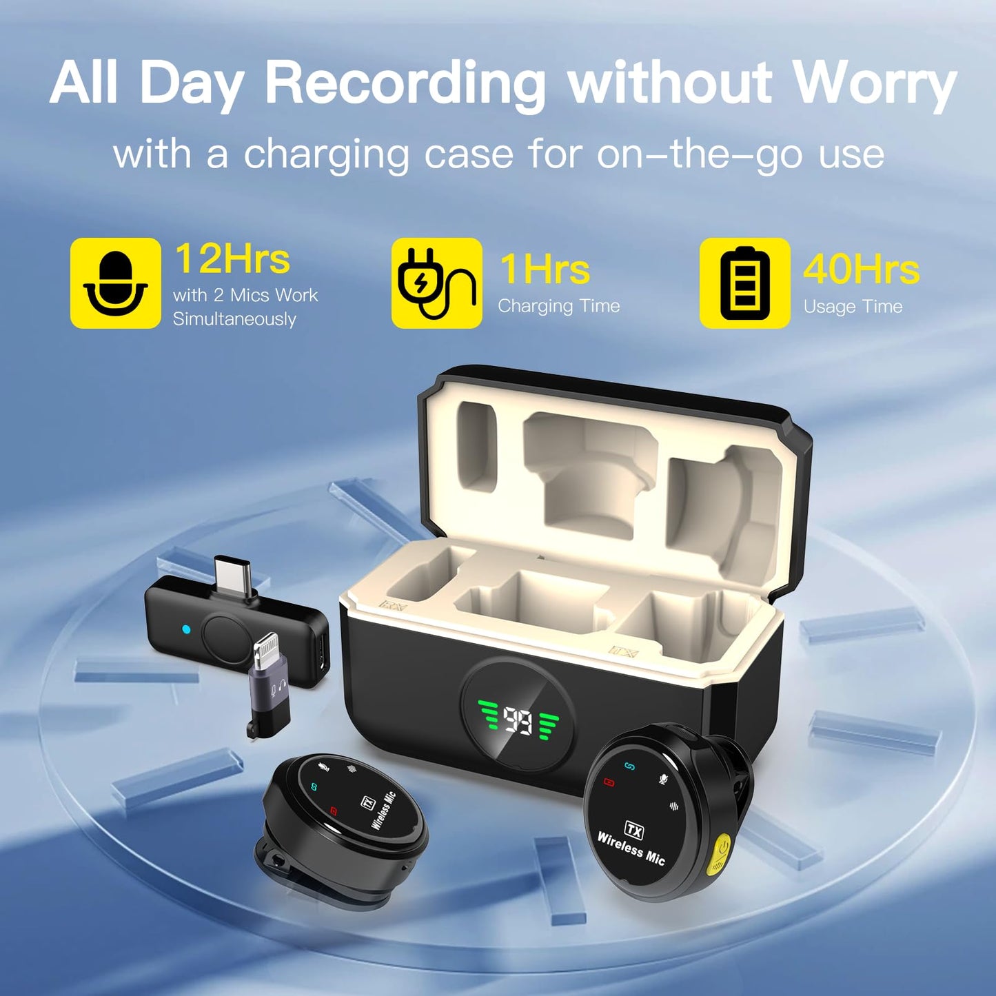 2 Pack Wireless Bluetooth Microphones for iPhone