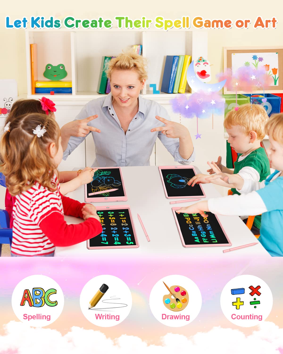 LCD Writing Tablet by FLUESTON for Kids