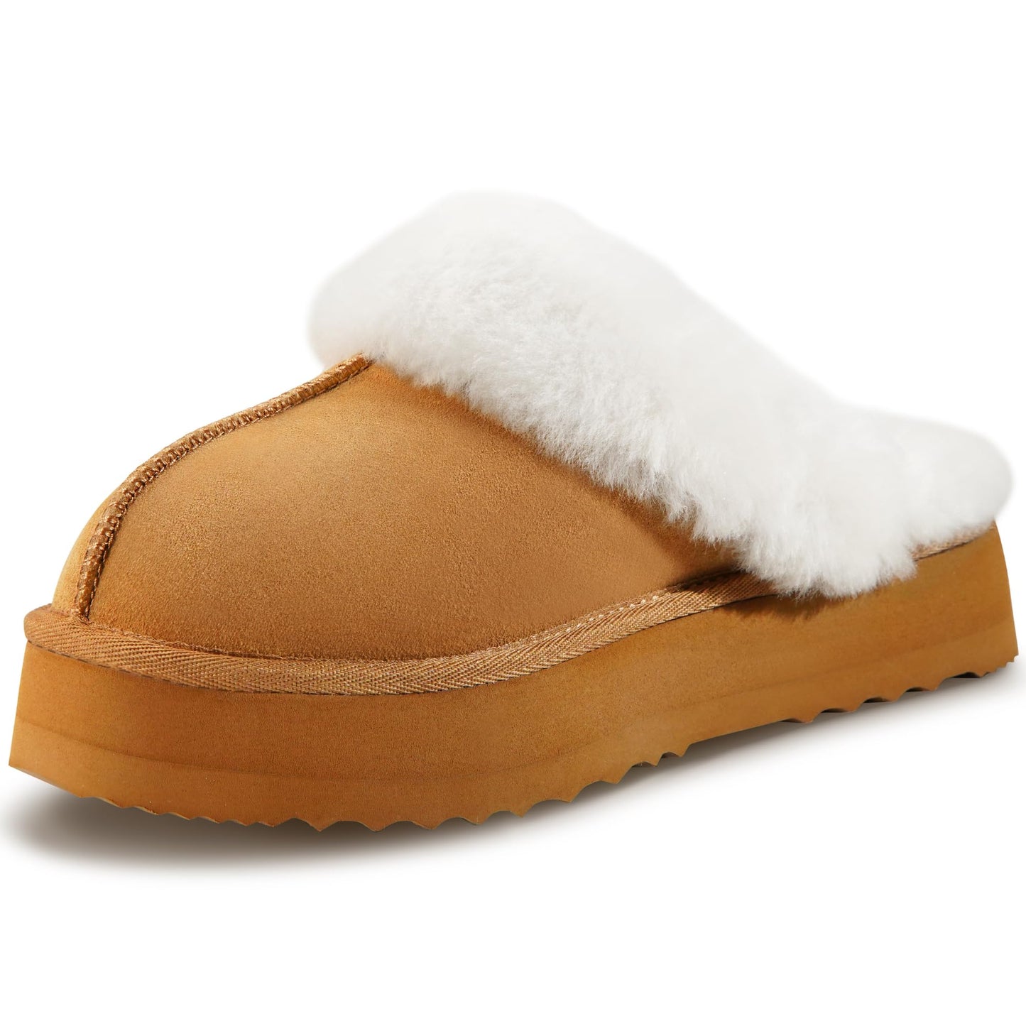 Women’s Sheepskin Platform Slippers by WaySoft