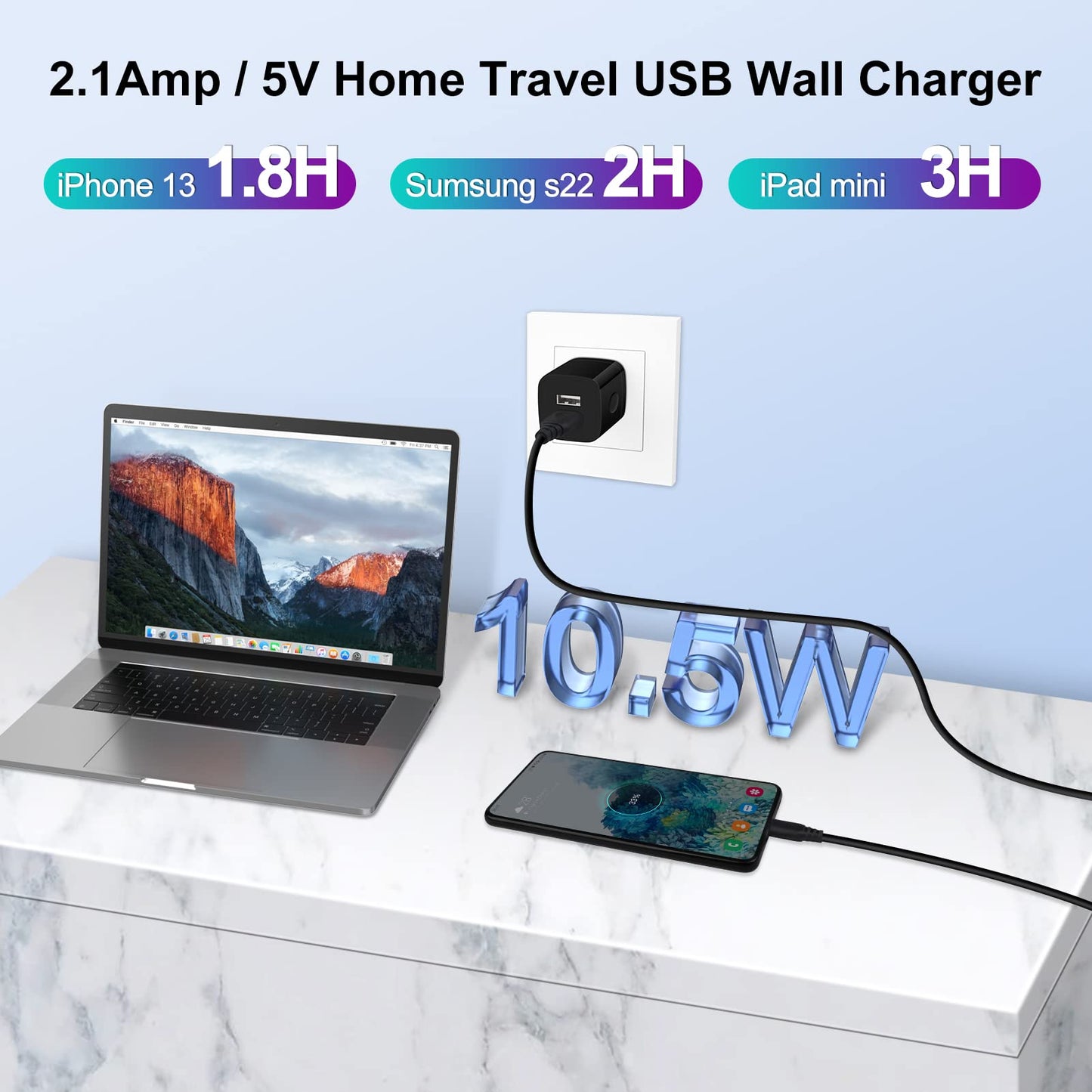 NonoUV Dual Port Fast Charging USB Wall Charger