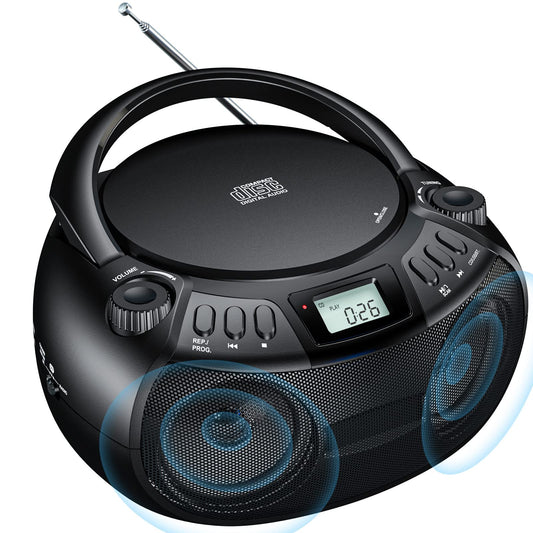 Gueray Portable CD Player Boombox with Bluetooth