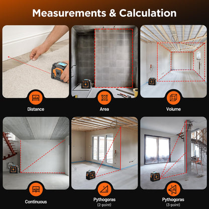 Laser Tape Measure 197Ft with Pythagorean Mode