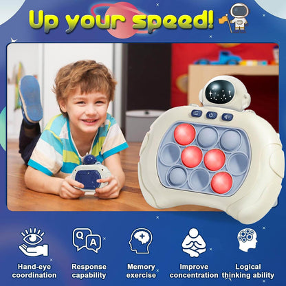 Handheld Game for Kids, Fast Push Game Fidget Toys Pop Game Bubble Game Console, Puzzle Game Machine, Light up Pop Game Kids Toys for Ages 3-12, Birthday Gift for Boys Girls