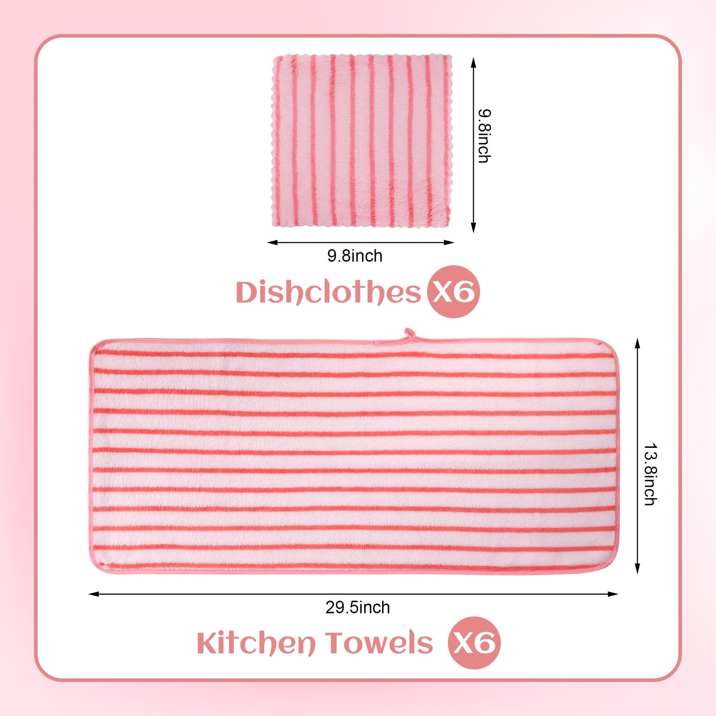 12 PCS Microfiber Kitchen Towels and Cloths Set