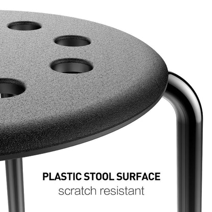 Yaheetech 5-Pack Black Round Plastic Stools