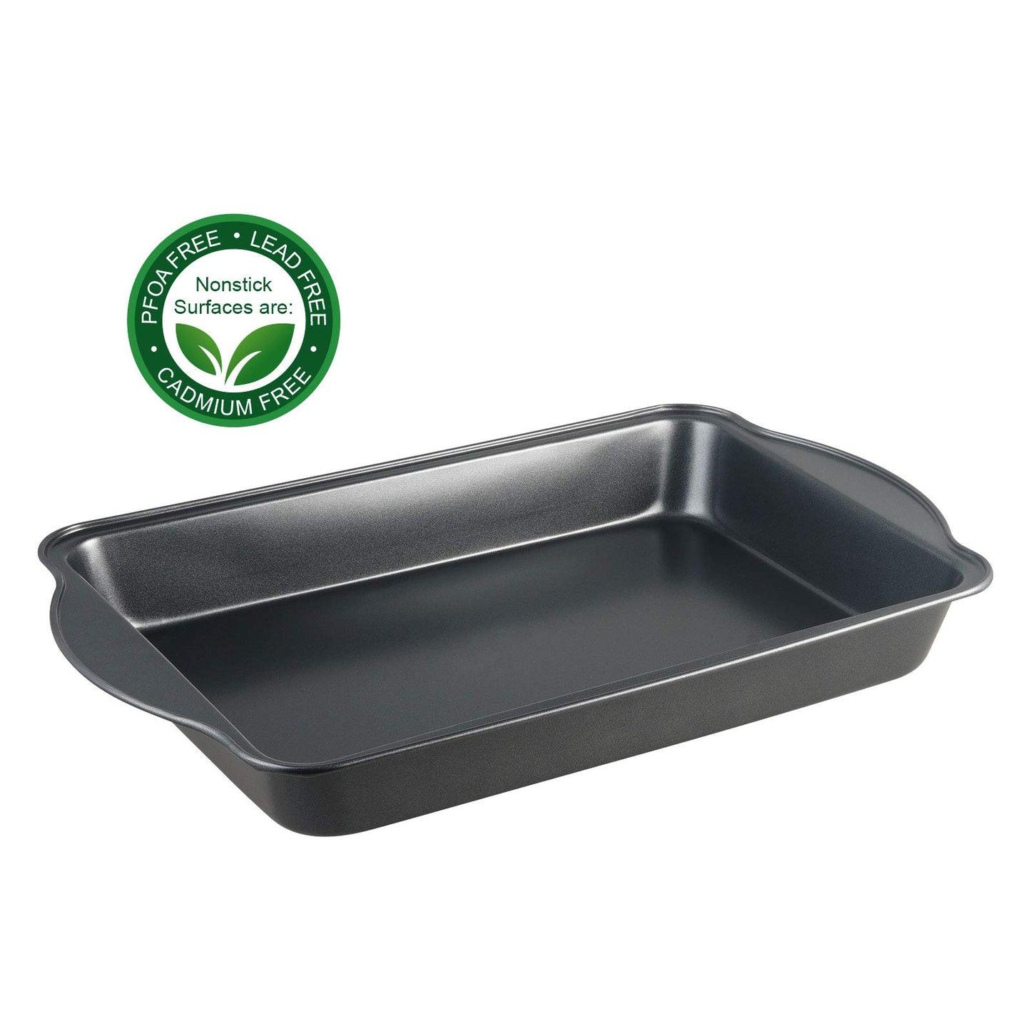 S·KITCHN Bakeware Set with Grips Nonstick Baking Set Including Loaf Pan Pie Pan Roasting Pan Cookie Sheet and Brownie Pan - 5 Piece