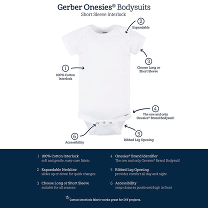 Gerber 5-Pack Baby Onesies, Navy, 0-3 Months