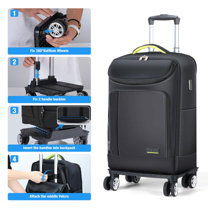 18" Waterproof Travel Backpack with 360° Wheels