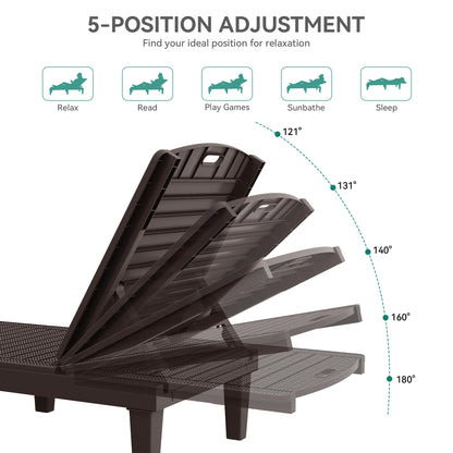 2 Pack YITAHOME Outdoor Chaise Lounge Chairs