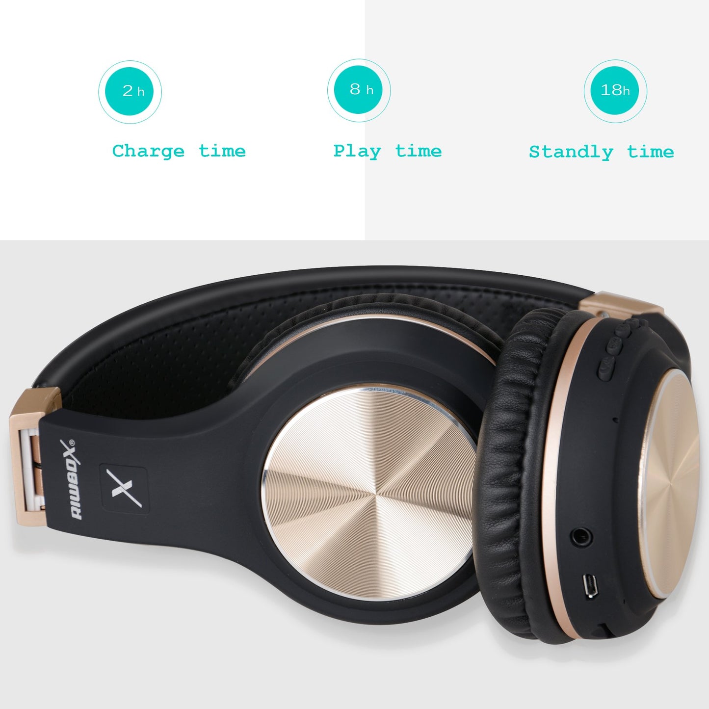 Riwbox Bluetooth Over-Ear Headphones with Microphone