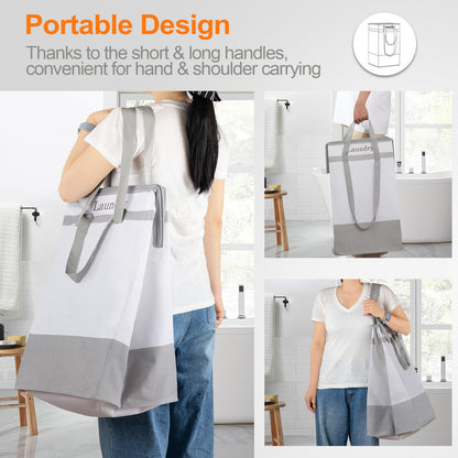 2 Pack Laundry Basket with Easy Carry Handles