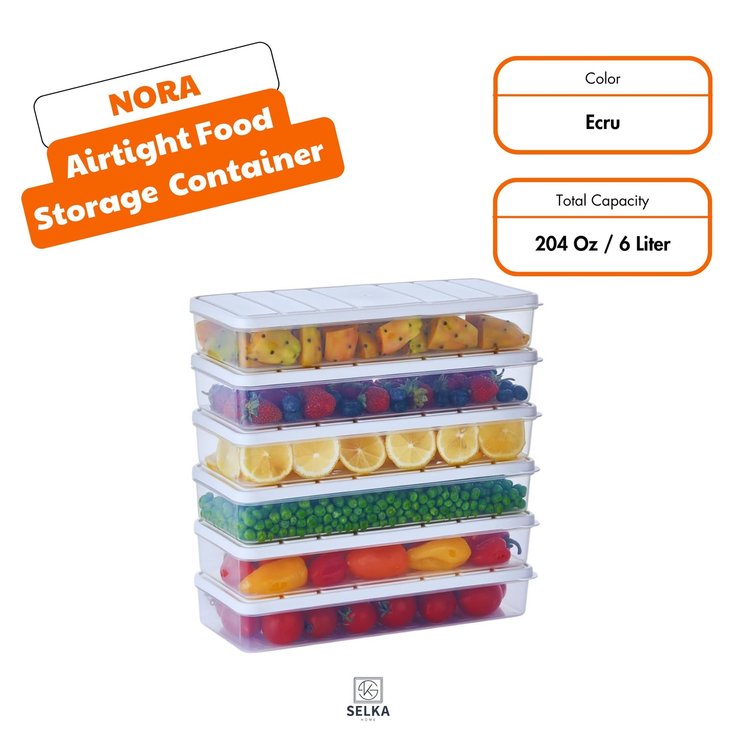 Airtight Food Storage Containers with Lids - 6 Pack