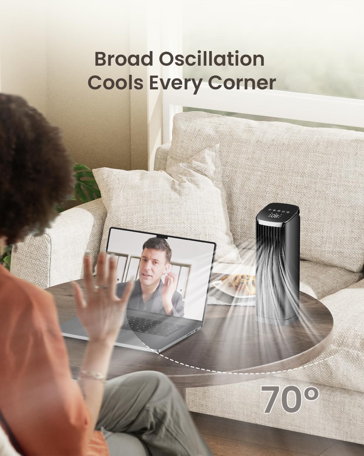 13" Tower Fan with Remote, and 4 Modes