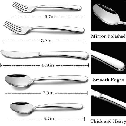 HaWare 40-Piece Stainless Steel Silverware Set