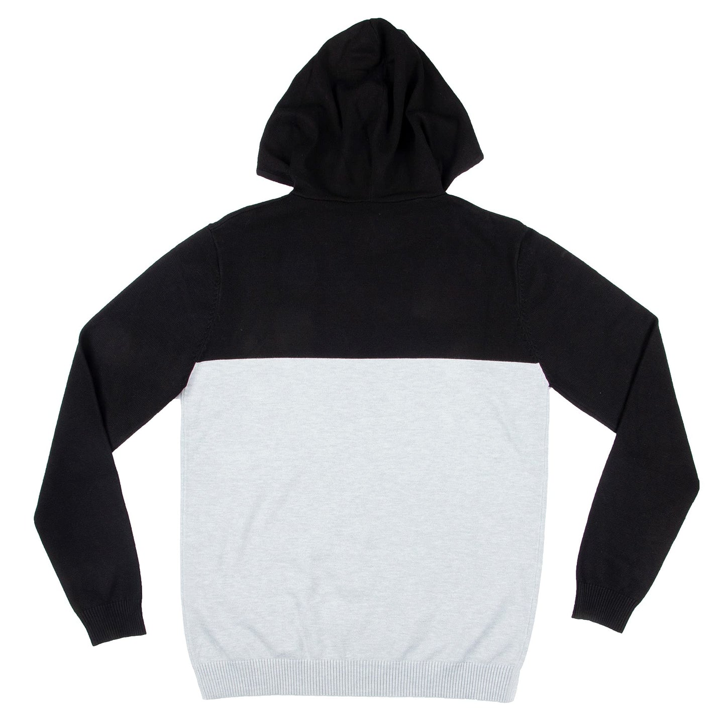 X RAY Mens Hoodies Long Sleeve Sweater for Fall, Color Block Stretch Hooded Pullover Sweatshirts for Men, Black & Heather Grey, Large