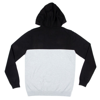 X RAY Mens Hoodies Long Sleeve Sweater for Fall, Color Block Stretch Hooded Pullover Sweatshirts for Men, Black & Heather Grey, Large