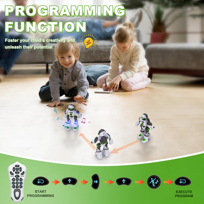 Zreswap Robot Toys Gift for Kids: Remote Control Robot Programmable Robot with Record Voice Music Dancing Gesture Control, for Toddler Boys and Girls