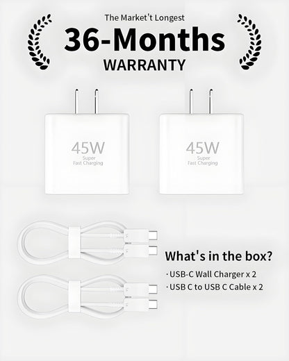 Belcompany 45W USB C Charger with 10ft Cable