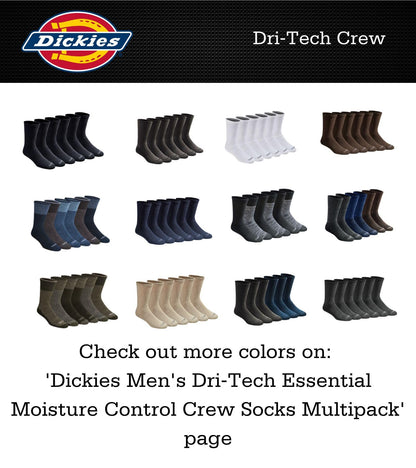 6 Pairs Dickies Moisture Control Crew Socks