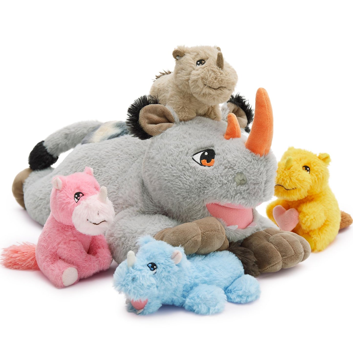 Rhino Stuffed Animal Plush with Baby Rhinos Inside