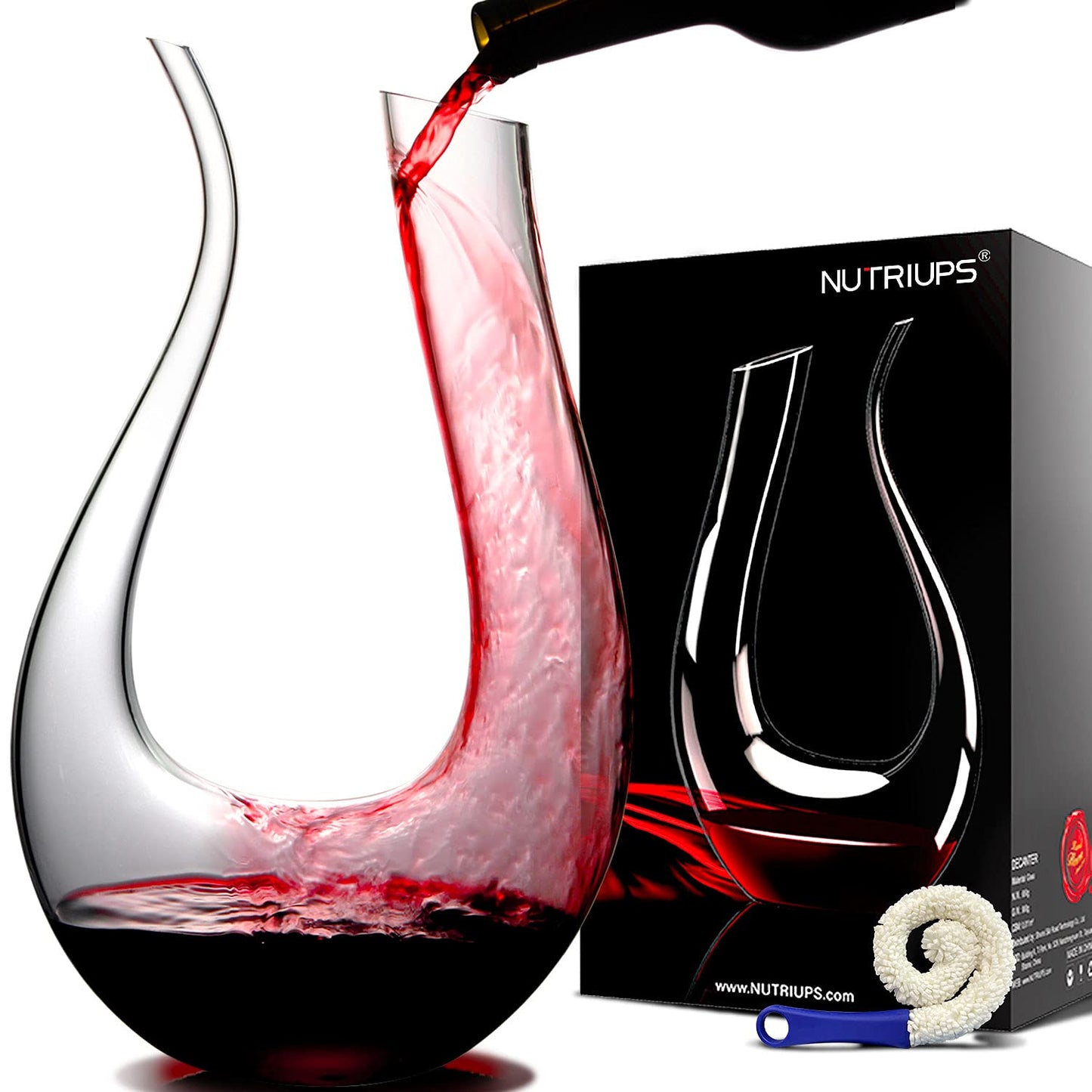 Red Wine Decanters by NUTRIUPS Swan Wine Decanter Lyre Shape Wine Decanter and Carafe Hand Blown Red Wine Decanters
