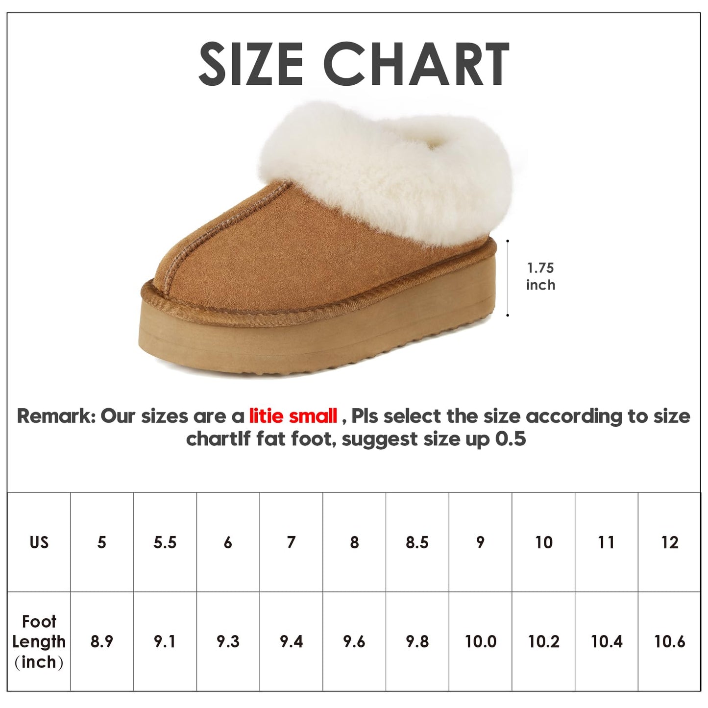 Furry Lined Platform Slippers for Women