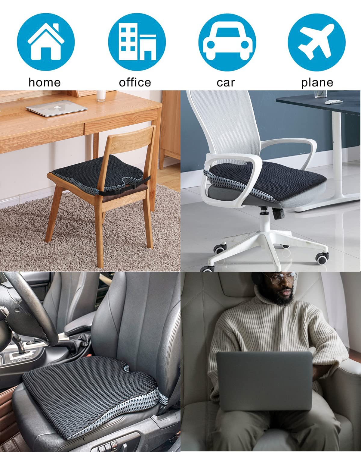 Memory Foam Car Seat Cushion for Pain Relief