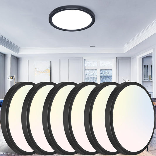 Flush Mount LED Ceiling Light, 6 Pack, 28W