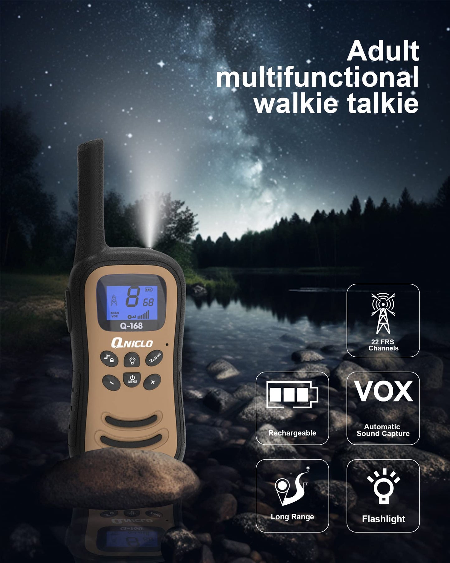 Qniglo Rechargeable Walkie Talkies for Outdoor Use