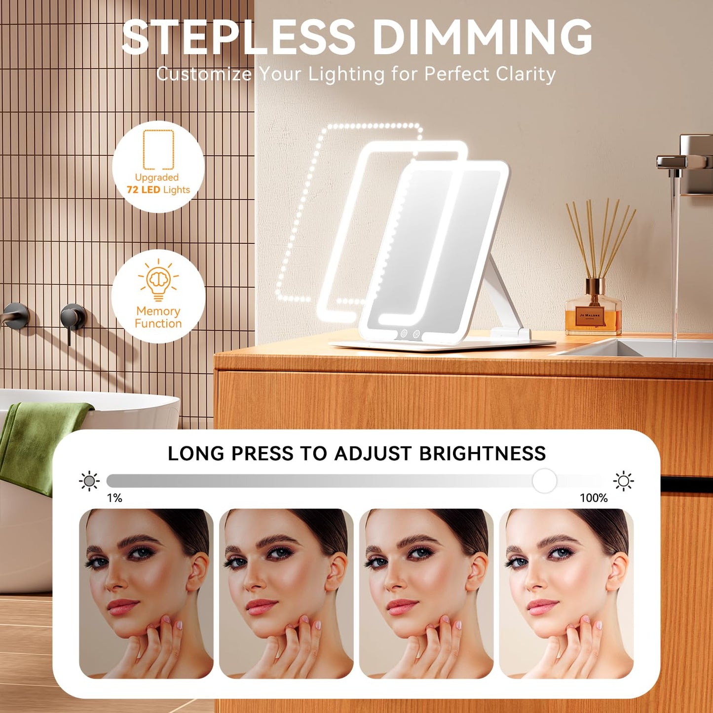 Auxmir Portable Lighted Travel Makeup Mirror