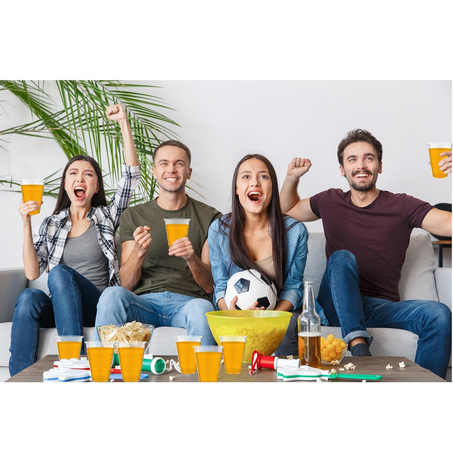 16 oz Clear Disposable Party Cups - 120 Pcs