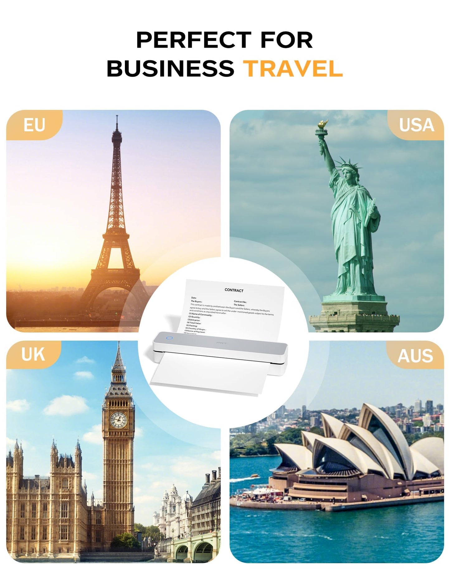 Wireless Portable Bluetooth Thermal Printer for Travel