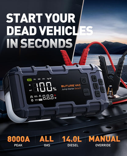 10-in-1 Portable Jump Starter with Air Compressor