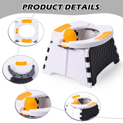 Portable Potty for Toddler Travel, Kids Travel Potty Training Chair with Travel Bag, Baby Potty Training Toilet for Outdoor and Indoor Easy to Clean (White) by Yszawmx, Includes 30 Replacement Bags