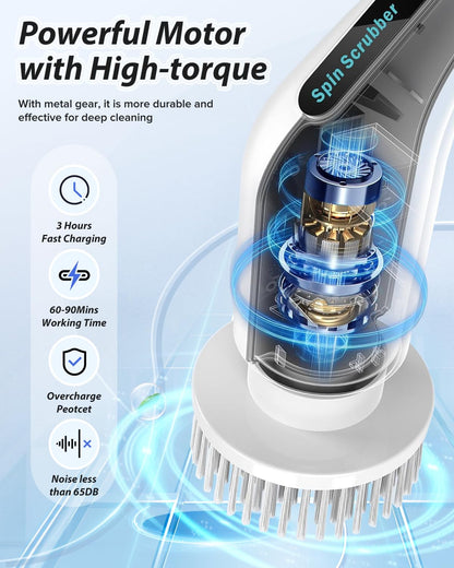 Electric Spin Scrubber with 5 Brush Heads