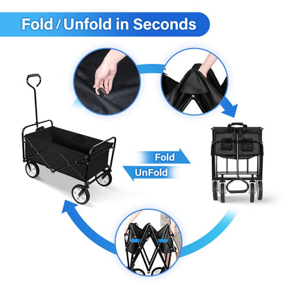Collapsible Garden Cart with Swivel Wheels
