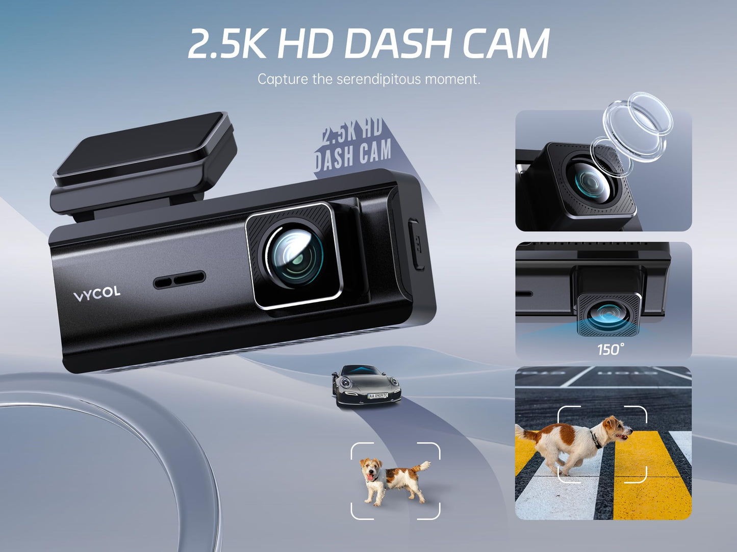 2.5K Dash Cam with Night Vision and WiFi