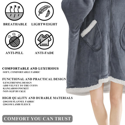 Topcee Oversized Sherpa Fleece Blanket Hoodie