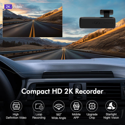 COCDLAN Dash Cam 2K 1440P WiFi Car Camera with App, Dash cam with Night Vision,160°Wide Angle WDR,Loop Recording,Free 64GB SD Card,24 Hrs Parking Mode