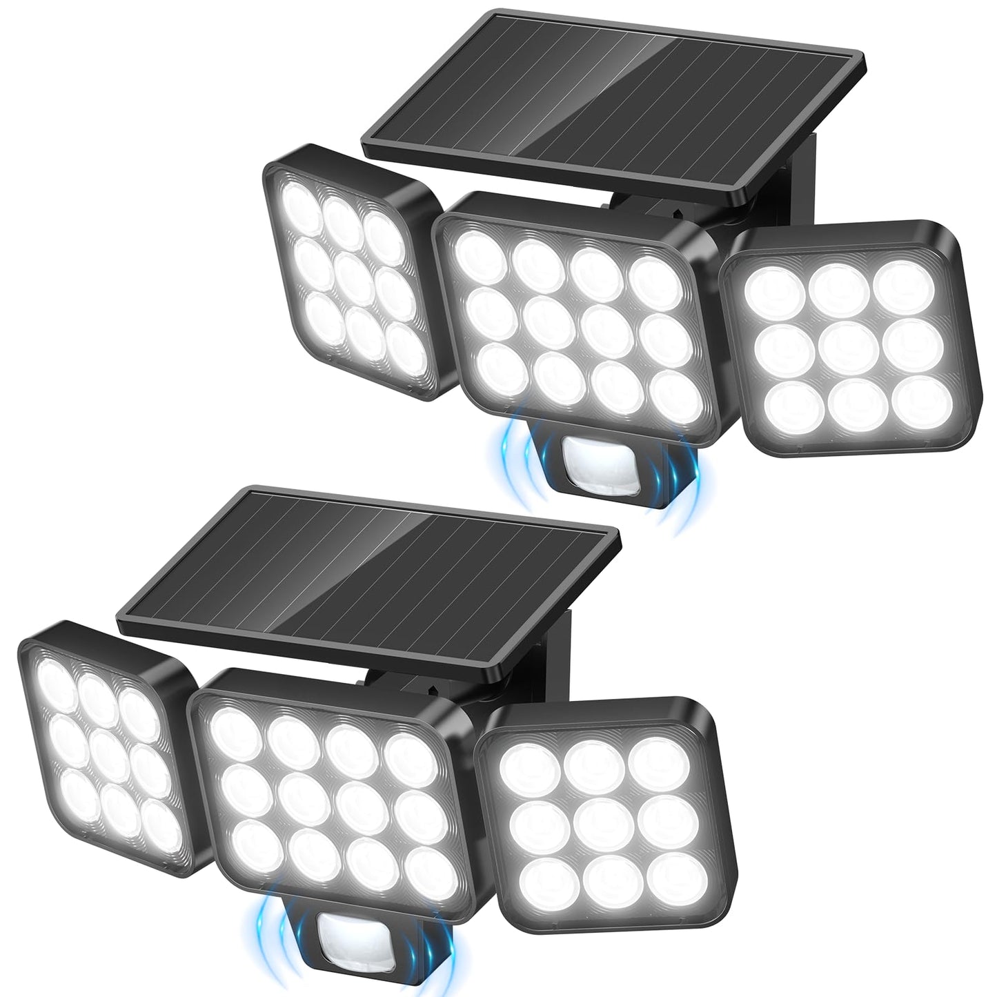 2 Pack WdtPro Solar Motion Sensor Flood Lights
