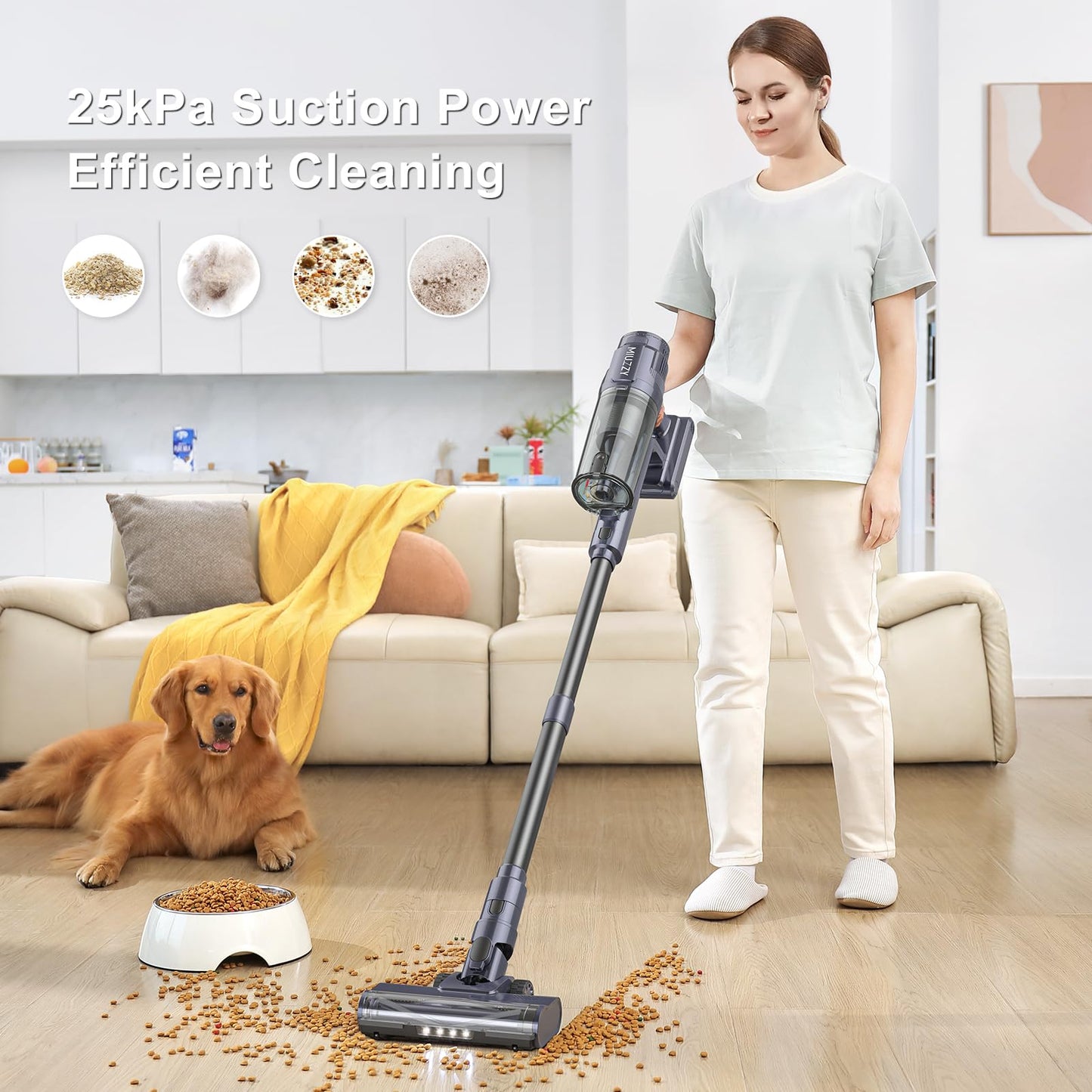 MIUZZY Cordless Vacuum Cleaner with Powerful Suction
